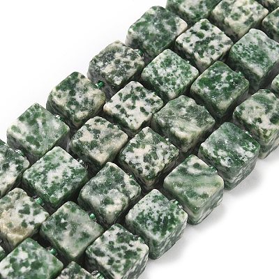 Natural Green Spot Jasper Beads Strands G-D338-A03-1
