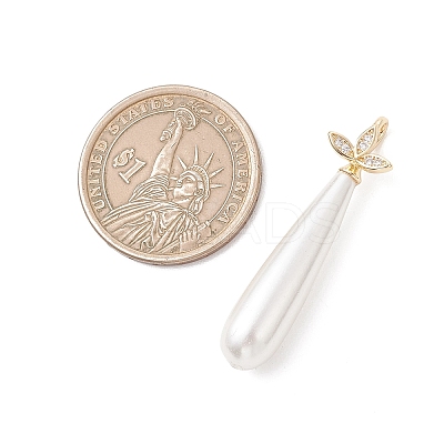 Electroplate Shell Pearl Teardrop Pendants PALLOY-JF04939-01-1