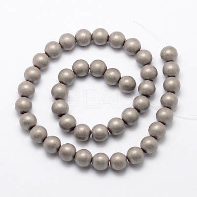 Electroplate Non-magnetic Synthetic Hematite Beads Strands G-R363-10mm-03-1