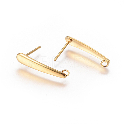 304 Stainless Steel Ear Stud Components STAS-F227-20B-G-1