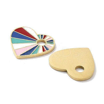 Ion Plating(IP) 304 Stainless Steel Enamel Pendants STAS-P339-17G-01-1