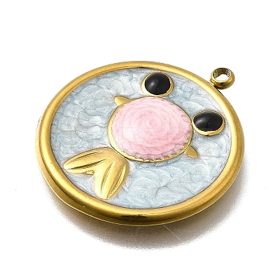 304 Stainless Steel Enamel Pendants STAS-Z163-21G-01-1