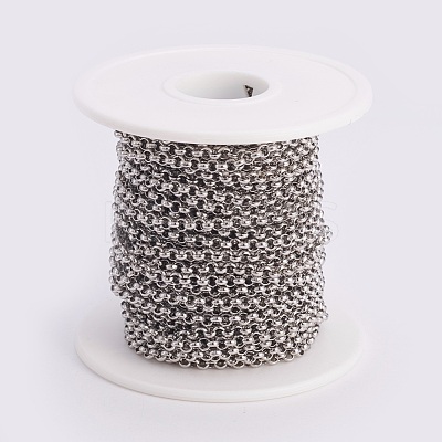 Tarnish Resistant 304 Stainless Steel Rolo Chains CHS-K008-09C-1