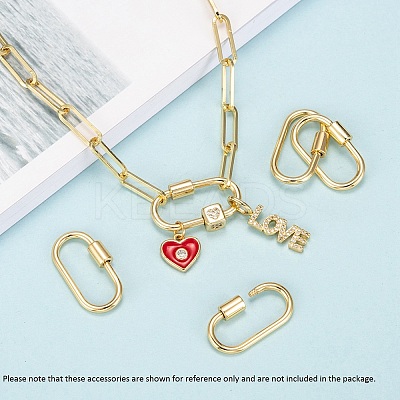Brass Screw Carabiner Lock Charms LS-KK-T047-07G-1
