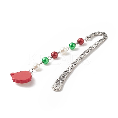 Christmas Theme Resin Pendant Bookmarks AJEW-JK00206-1