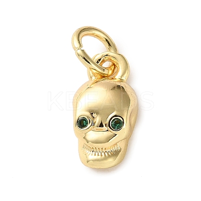 Brass Micro Pave Cubic Zirconia Charms KK-I383-08G-02-1