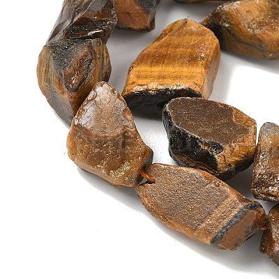 Raw Rough Natural Tiger Eye Beads Strands G-M453-D10-1