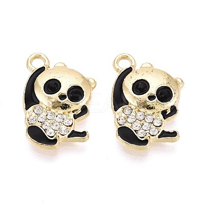 Alloy & Enamel & Crystal Rhinestone Pendants PALLOY-T095-12KCG-1
