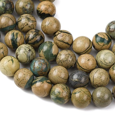 Natural Green Dragon Veins Beads Strands G-D098-A01-8mm-1