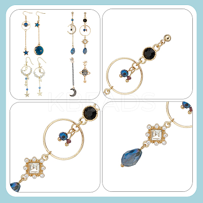 4 Set 4 Style Alloy Dangle Earrings & Stud Earrings EJEW-AN0004-88-1