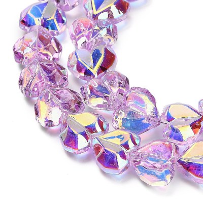 Electroplate Transparent Glass Beads Strands EGLA-B012-AB06-1