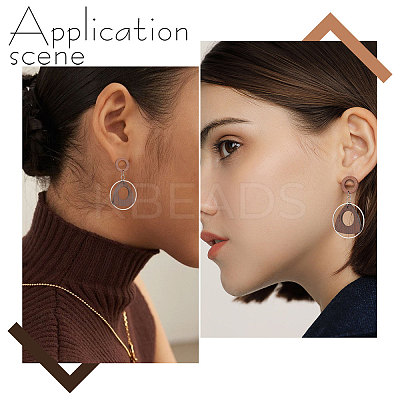 30Pcs Walnut Wood Stud Earring FIND-SC0003-92-1