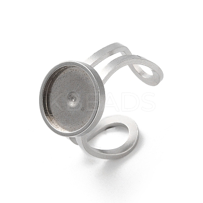 Tarnish Resistant 201 Stainless Steel Pad Ring Settings STAS-K278-07B-P-1