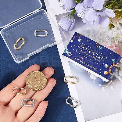 8Pcs 2 Colors Brass Spring Gate Rings KK-SC0005-56-1