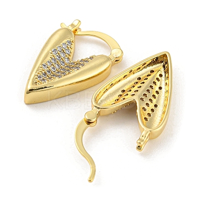 Brass Micro Pave Clear Cubic Zirconia Hoop Earrings EJEW-Q785-03G-1