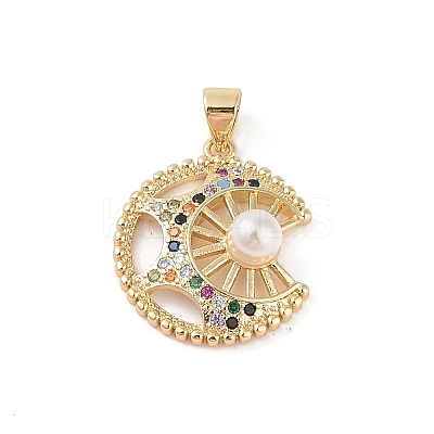 Brass Micro Pave Colorful Cubic Zirconia Pendants KK-E111-34D-G-1