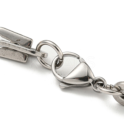 Ion Plating(IP) Two Tone 201 Stainless Steel Arch Link Chain Bracelet BJEW-B078-05GP-1