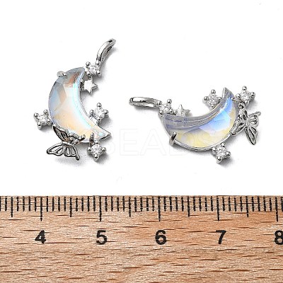 Brass Micro Pave Cubic Zirconia with Resin Pendants KK-Z103-04P-1