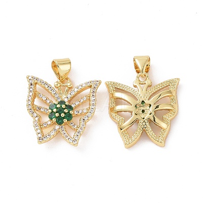 Brass Micro Pave Cubic Zirconia Pendants ZIRC-I063-44G-1