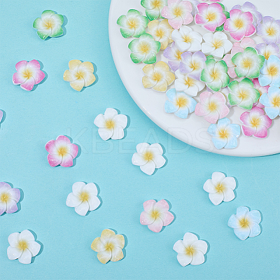 Plumeria Flower Opaque Resin Cabochons CRES-BM0001-01A-1