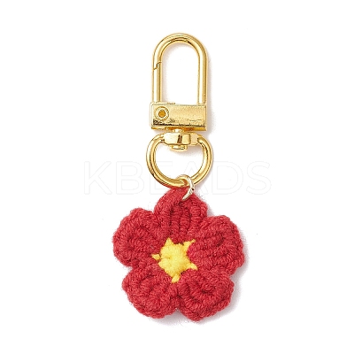 8Pcs Flower Handmade Cotton Knitting Pendant Decorations HJEW-JM03698-01-1