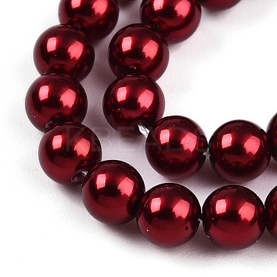 Baking Paint Pearlized Glass Pearl Bead Strands HY-N002-4mm-A13-1