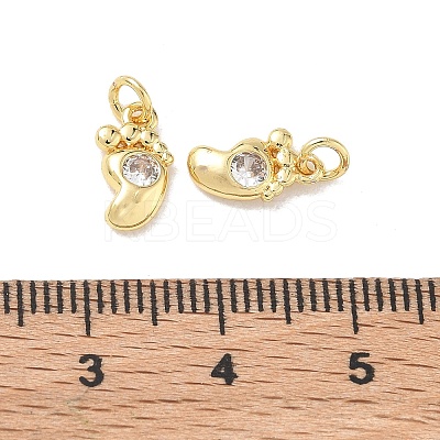 Brass Micro Pave Cubic Zirconia Charms KK-E797-01A-G-1