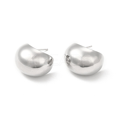 Rack Plating Brass Chubby Stud Earrings for Women EJEW-H091-39P-1