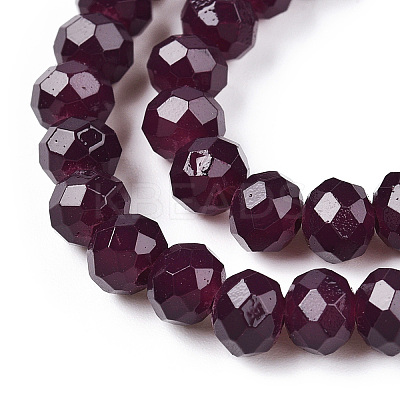 Baking Paint Imitation Jade Glass Bead Strands LS-DGLA-A034-J6MM-A02-1