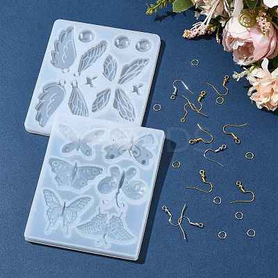 2Pcs 2 Styles DIY Butterfly Ornament Silicone Molds DIY-FS0010-05-1