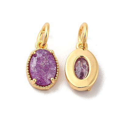 Real 18K Gold Plated Brass Micro Pave Cubic Zirconia Pendants KK-M243-07G-05-1