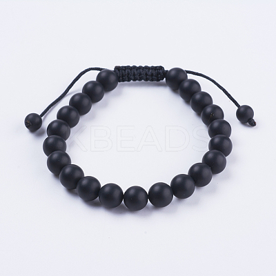 Adjustable Nylon Cord Braided Bead Bracelets BJEW-F308-56-1