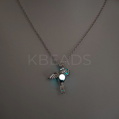 Alloy with Luminous Resin Bead Inside Pendant Necklaces for Women Men FS-WG4D5C2-17-1
