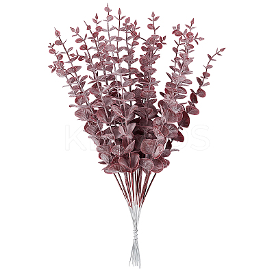 20Pcs Plastic Artificial Eucalyptus Leaves DJEW-GF0001-88B-1