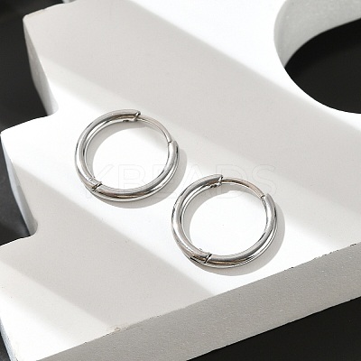 Tarnish Resistant 304 Stainless Steel Huggie Hoop Earrings LS-EJEW-G272-02-12mm-P-1