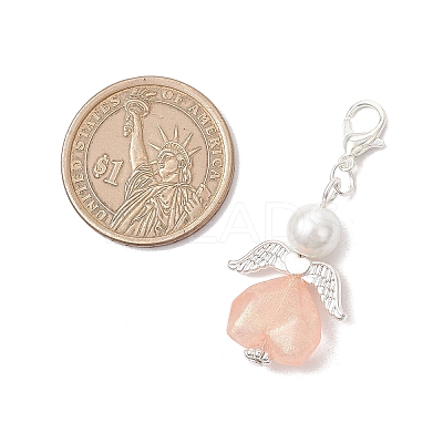 Heart Angel Acrylic Pendant Decorations HJEW-JM03655-03-1