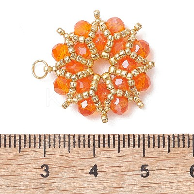 AB Color Plated Glass Pendants PALLOY-MZ01314-05-1