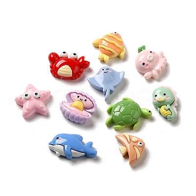 Sea Animal Theme Opaque Resin Decoden Cabochons RESI-D009-07-1