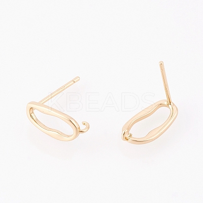 Brass Stud Earring Findings X-KK-S350-010G-1