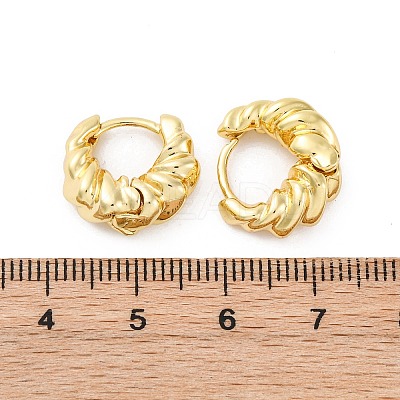 Twist Ring Rack Plating Brass Hoop Earring for Women EJEW-H091-14G-1