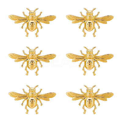 6Pcs Bees Alloy Brooches for Backpack Clothes JEWB-PH0001-48-1