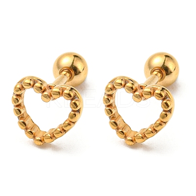 Ion Plating(IP) 304 Stainless Steel Stud Earrings EJEW-Z034-09G-1