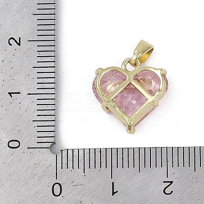 Rarl 18K Gold Plated Brass Micro Pave Cubic Zirconia Charms KK-Z078-31G-01-1