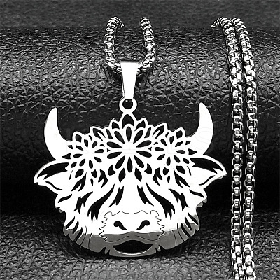 201 Stainless Steel Pendant Necklaces LS-NJEW-C066-16P-1