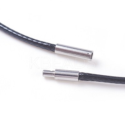 Waxed Polyester Cord Necklace Making MAK-I011-05-C-1