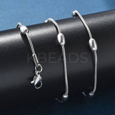 Non-Tarnish 304 Stainless Steel Snake Chain Necklaces NJEW-G313-15P-1