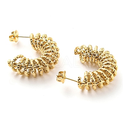 304 Stainless Steel Spiral Stud Earrings EJEW-B023-20G-1