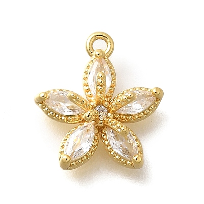 Brass Micro Pave Cubic Zirconia Pendants KK-Q035-13G-1