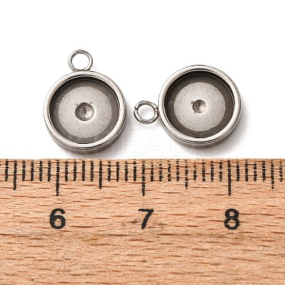 201 Stainless Steel Pendant Cabochon Settings STAS-D379-04C-P-1