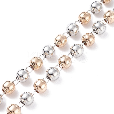 Religious Prayer Two Tone Alloy Beaded Lariat Necklace LS-BJEW-O140-05-1